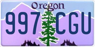 OR license plate 997CGU