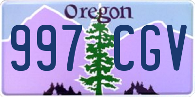 OR license plate 997CGV