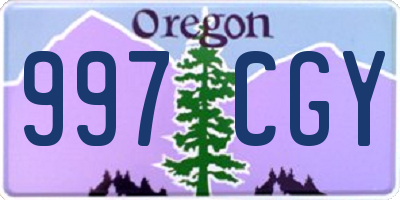 OR license plate 997CGY