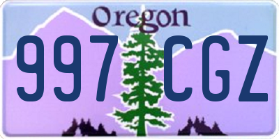 OR license plate 997CGZ