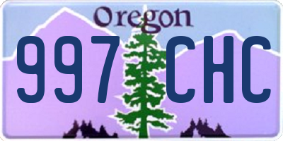 OR license plate 997CHC