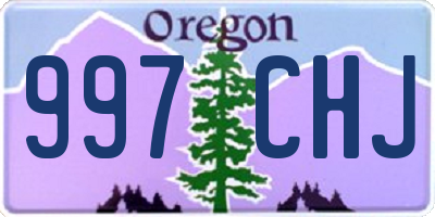 OR license plate 997CHJ