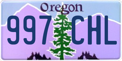OR license plate 997CHL