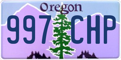 OR license plate 997CHP