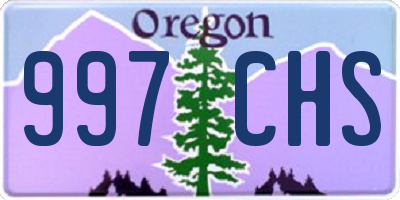 OR license plate 997CHS