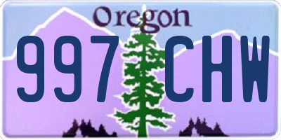 OR license plate 997CHW