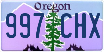 OR license plate 997CHX