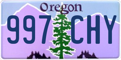 OR license plate 997CHY