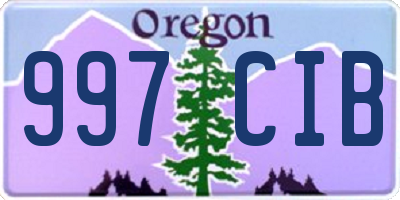 OR license plate 997CIB