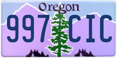 OR license plate 997CIC