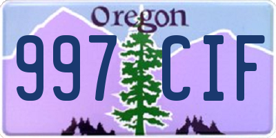 OR license plate 997CIF