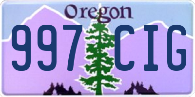 OR license plate 997CIG