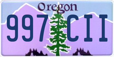 OR license plate 997CII