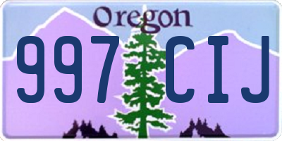 OR license plate 997CIJ