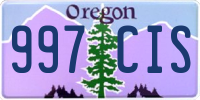 OR license plate 997CIS