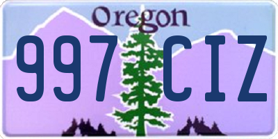 OR license plate 997CIZ