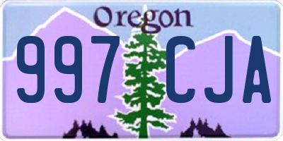 OR license plate 997CJA