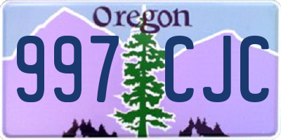 OR license plate 997CJC