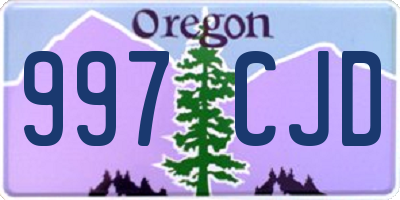 OR license plate 997CJD