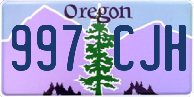 OR license plate 997CJH