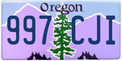 OR license plate 997CJI