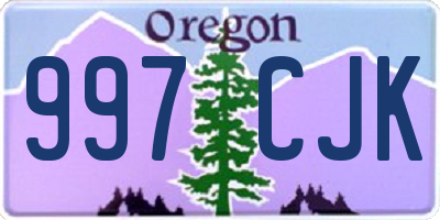 OR license plate 997CJK