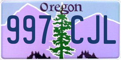 OR license plate 997CJL