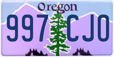 OR license plate 997CJO