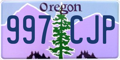 OR license plate 997CJP