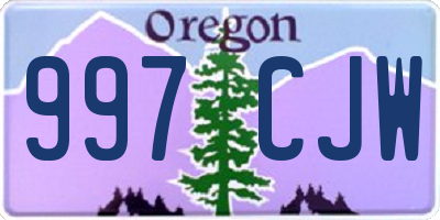 OR license plate 997CJW