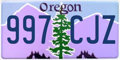 OR license plate 997CJZ