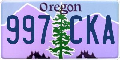 OR license plate 997CKA