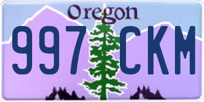 OR license plate 997CKM