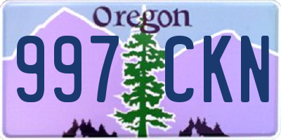 OR license plate 997CKN