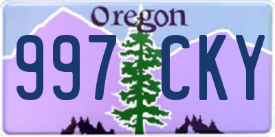 OR license plate 997CKY