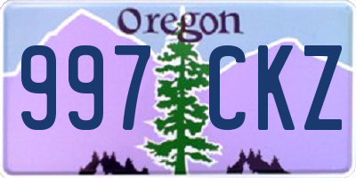 OR license plate 997CKZ