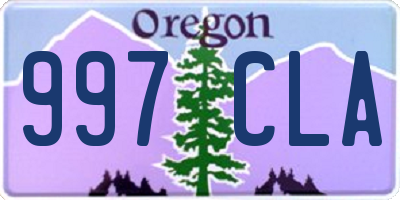 OR license plate 997CLA