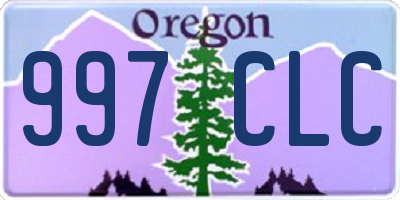 OR license plate 997CLC