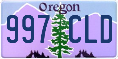 OR license plate 997CLD