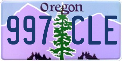 OR license plate 997CLE