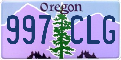 OR license plate 997CLG