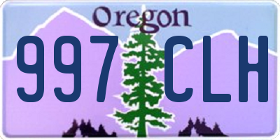 OR license plate 997CLH