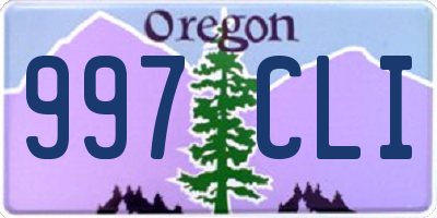 OR license plate 997CLI