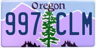 OR license plate 997CLM