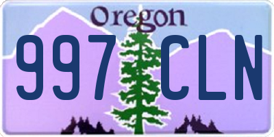 OR license plate 997CLN