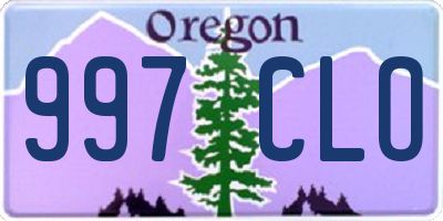 OR license plate 997CLO