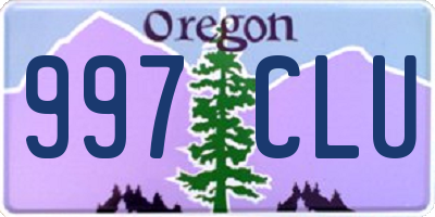 OR license plate 997CLU