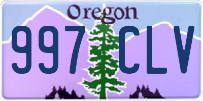 OR license plate 997CLV