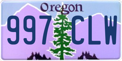 OR license plate 997CLW