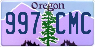 OR license plate 997CMC